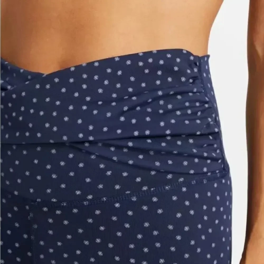 NIKE Yoga Dot Print High Twist Waist 7/8 Capri CZ9144-410 Blue Leggings Size Med